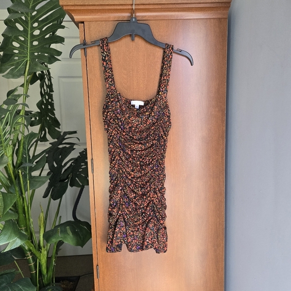 Leith Red and Orange Bodycon Mini Dress - Picture 2 of 5